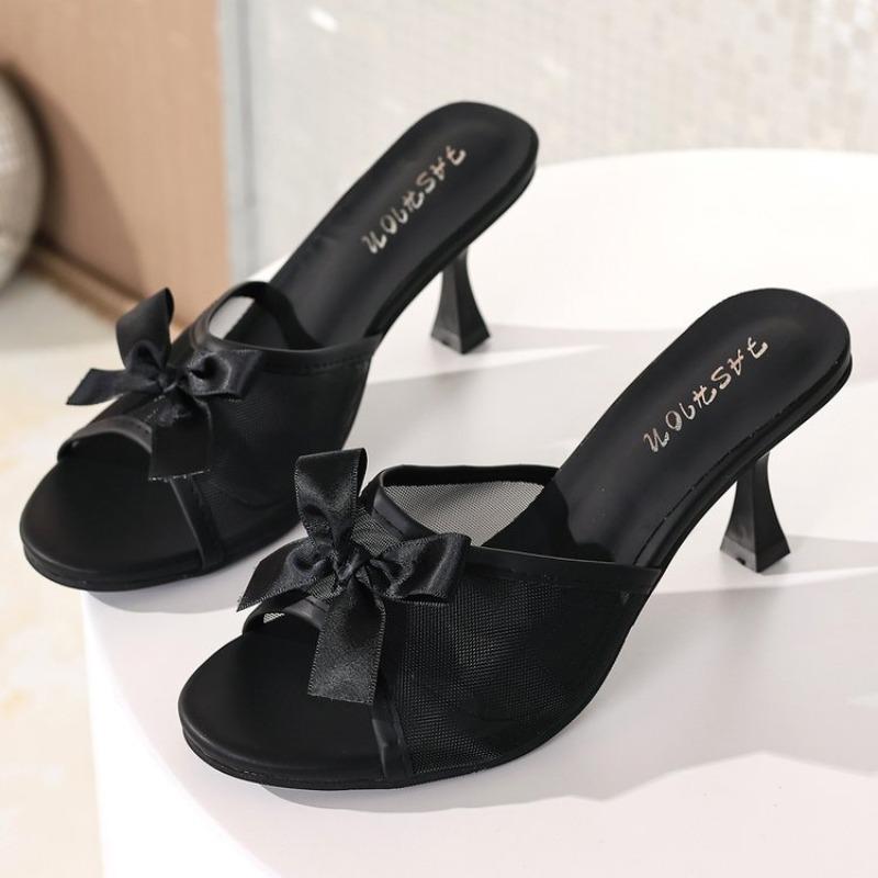 Women's Shoes 2025 Fashion Horseshoe Heel  Women's High Heels Summer Sexy High Heels Bow Tie Shoes Ladies Zapatos Mujer