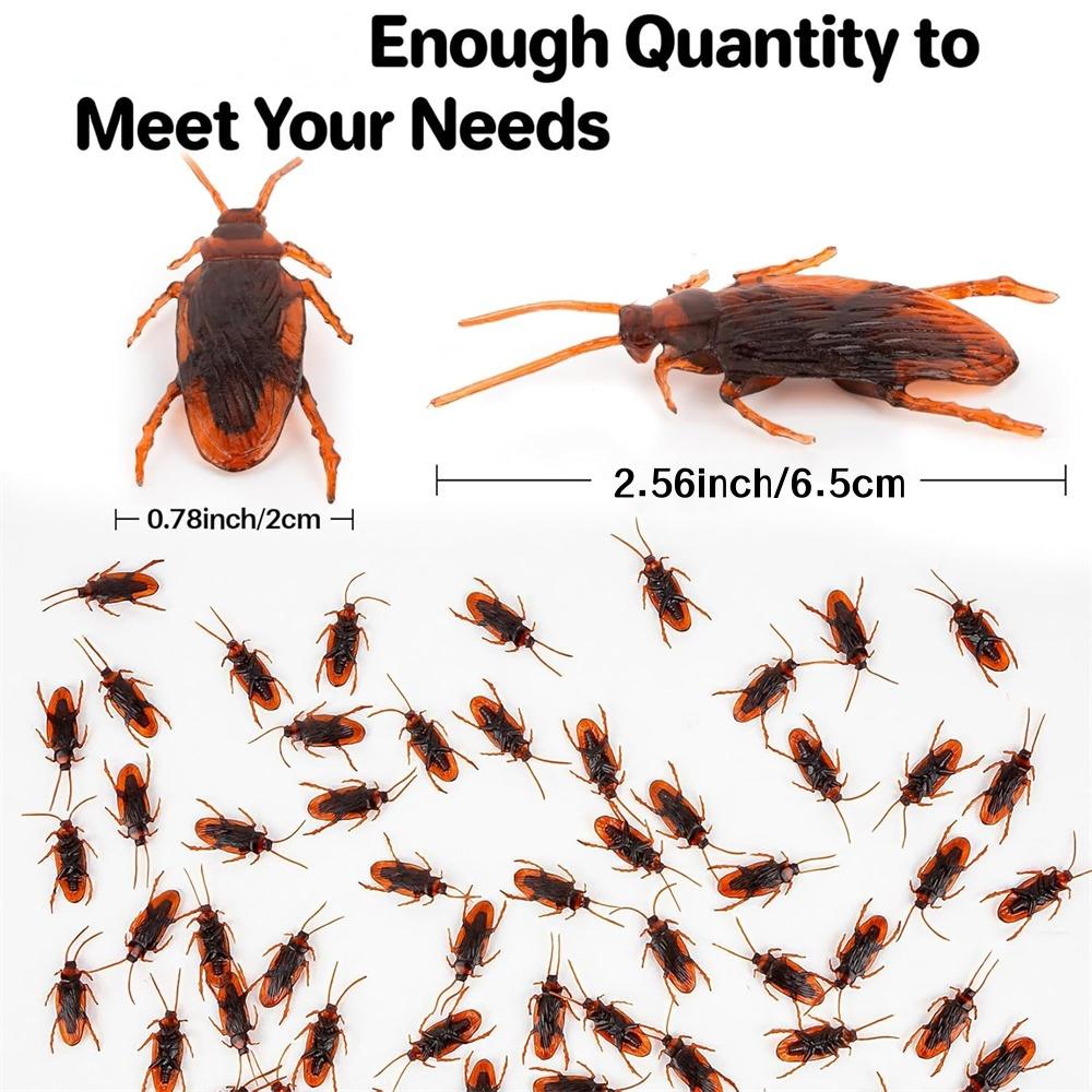 Artificial Fake Roaches Novelty Cockroach Trick Prop Scary Insects Realistic Plastic Bugs Funny Halloween Party Spoof Decoration