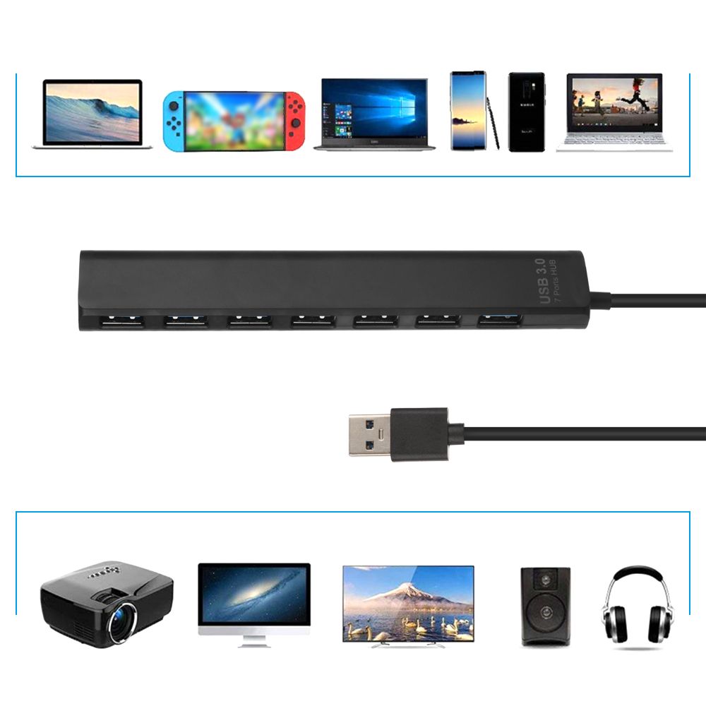 Data Transfer High Speed Individual LED Power Switch 4/7 Ports Splitter USB Expander USB 3.0 Hub