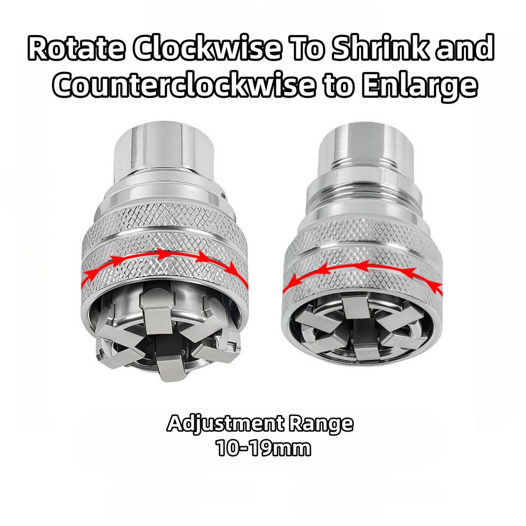 Adjustable Socket Wrench Set Multi-Function 3/8" Drive 10-19 Mm Adjustable Hex Universal Socket
