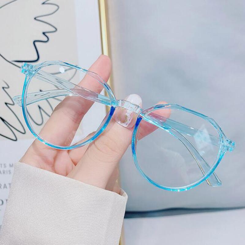 

-1.0-1.5 -2.0 -2.5 -3.0 To -6.0 Latest Three-Dimensional Polygonal Glasses Transparent Colors Frame Student Men Women Oval Eyewear 0