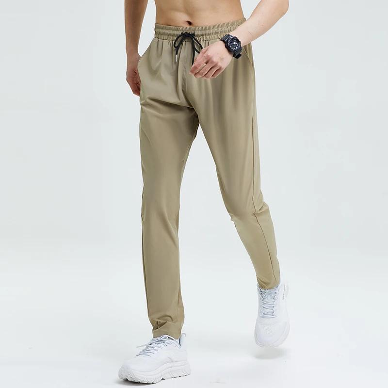 Summer Gym Fitness Trousers Men's Pencil Pants Tight Jogging Running Breathable Quick-Drying Ice Silk Sports Wind Casual Pants