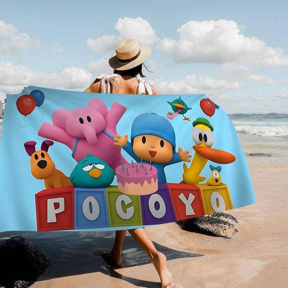 

Cartoon P-PocoyoS Microfiber Printed Beach Towel Mountain Climbing Yoga Beach Swimming Running Absorbent Soft Towel W40*H60(CM)