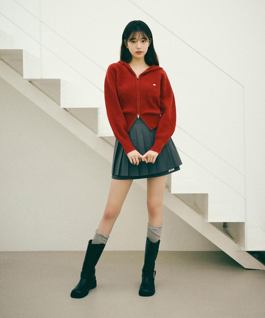 Lora Lora Logo Pleats Mini Skirt Gray
