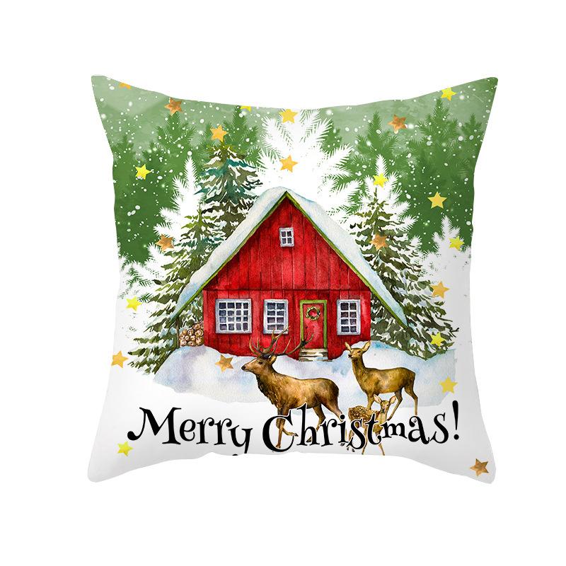 Christmas Decoration Dwarf Print Pattern Cushion Cover Home Living Room Sofa Decoration Throw Pillow Cover
