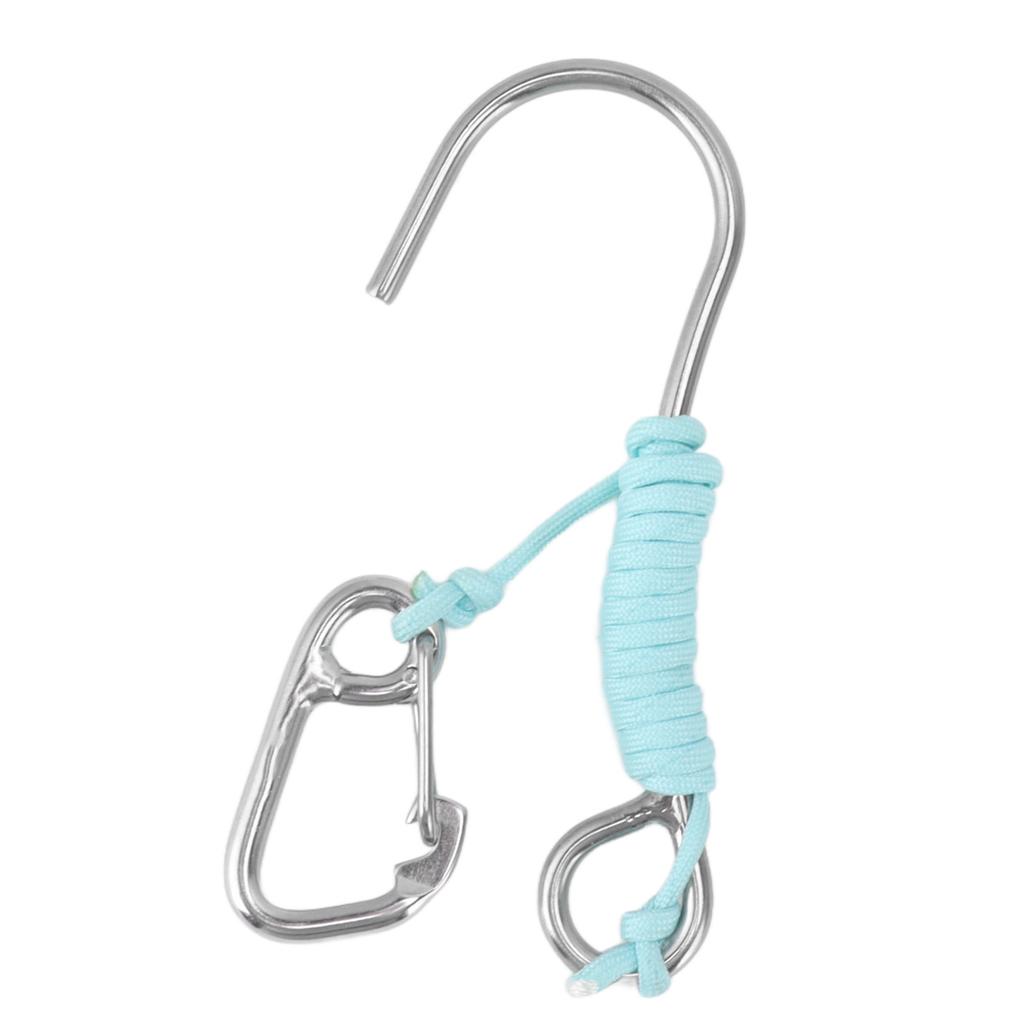 Diving Single Hook 316 Stainless Steel Anti Lost Reef Hook with Lanyard Glow In The Dark for