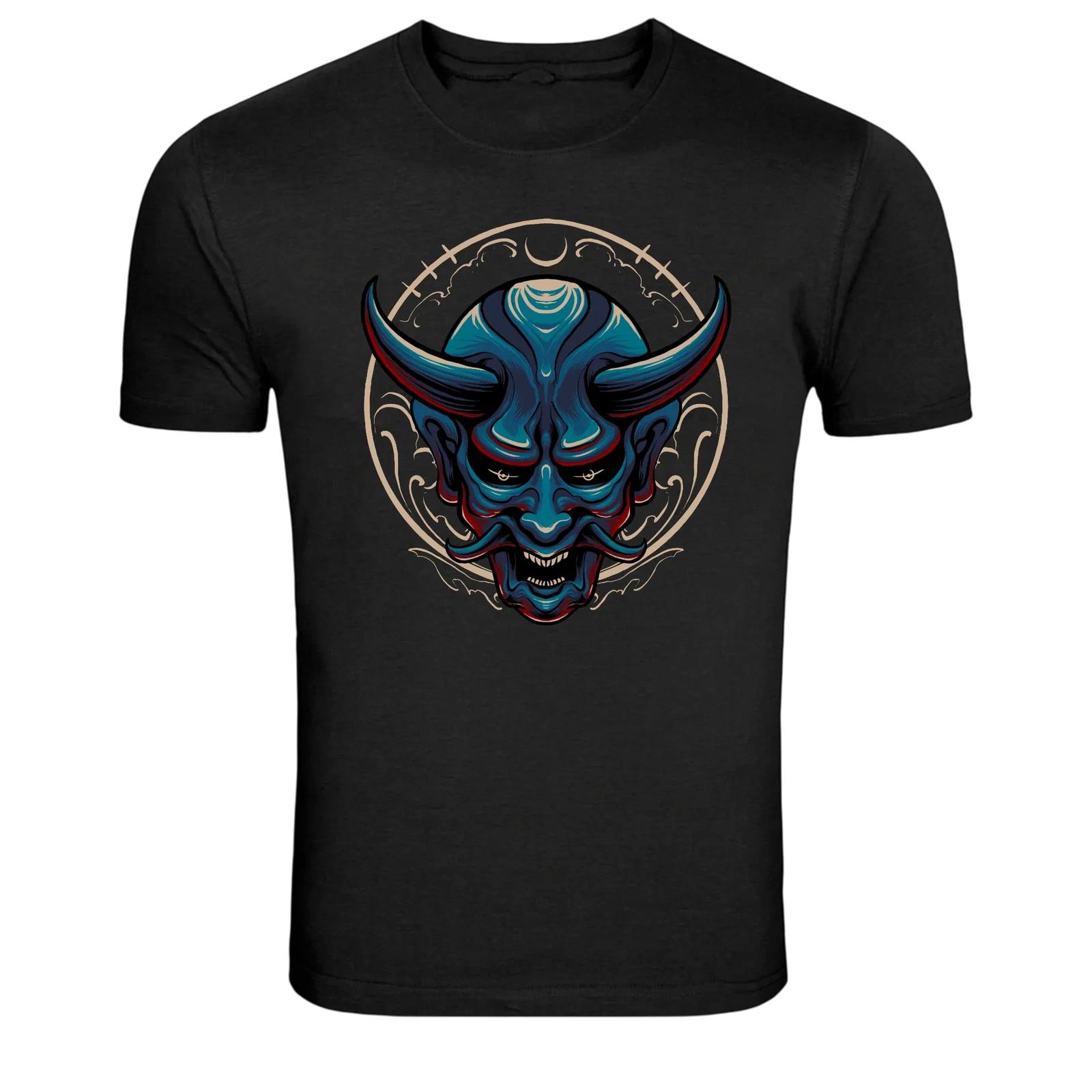 Japanese Oni Demon Mask Graphic T-Shirt Samurai Hannya Style Tee XXXL