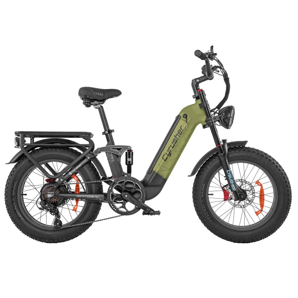 Cyrusher Kommoda 2.0 Mountain E-Bike für Erwachsene 48V20Ah Akku 250W Einzelmotor Elektrofahrrad 20 Zoll Offroad-Reifen Urbanes Pendler-E-Bike