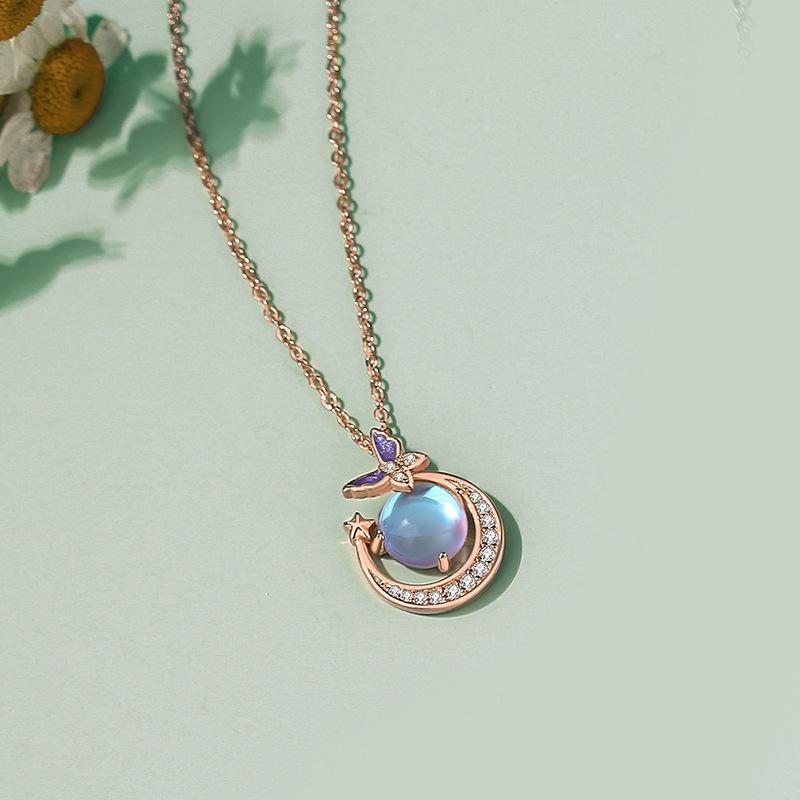 

Танциз Стерлингового Серебра 925 Классическое Женское Ожерелье Кулон Циркон Модный Подарок розового золота