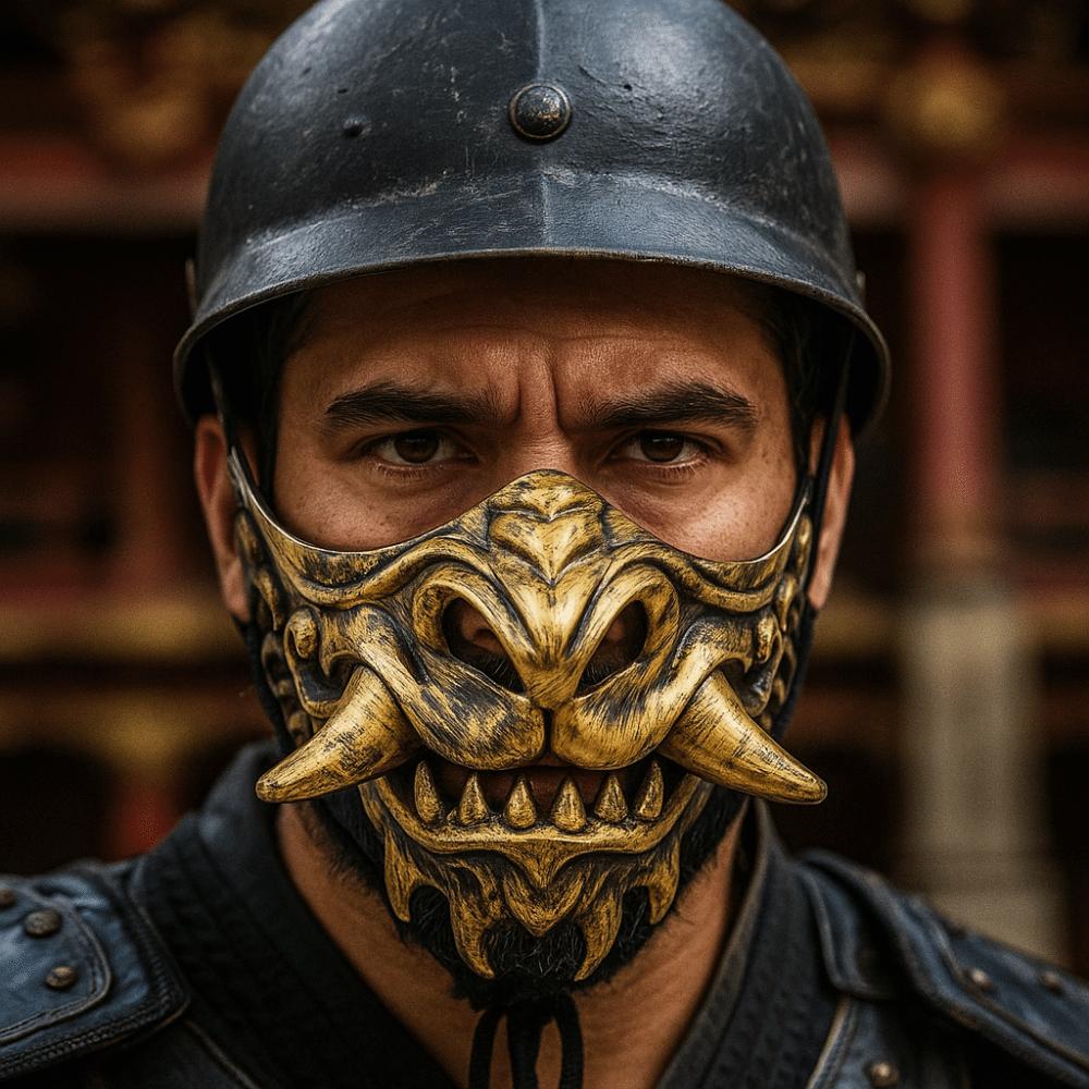 Spooky Cosplay Red Prajna Mask Dress Up Japanese Mask Toy Samurai Cosplay Mask  Halloween