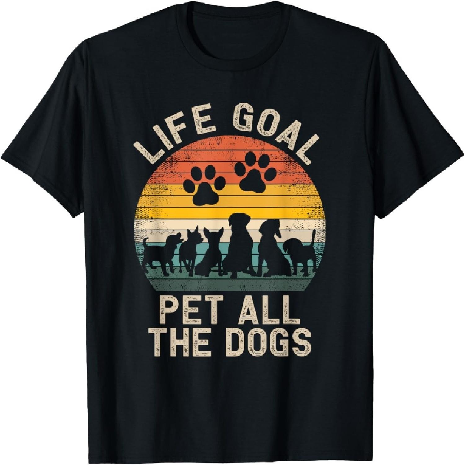 Life Goal Pet All the Dogs Pet Dog Lover T-Shirt for Men Women Girls Kids XXXXXL разноцветный