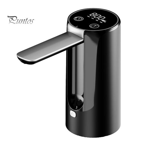 

Електричний водяний насос зі складаним носиком Розбірний харчовий дизайн Розумний світлодіодний дисплей Безшумна робота Портативний водяний насос A чорний