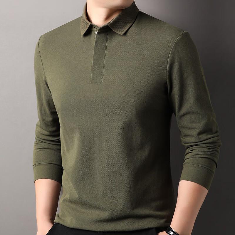 Hengyuanxiang Men's 2024 Antibacterial Long-Staple Cotton Polo T-Shirt