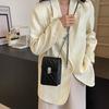 A stylish pure color PU material color mobile phone bag, light and portable, suitable for shopping, parties, commuting.