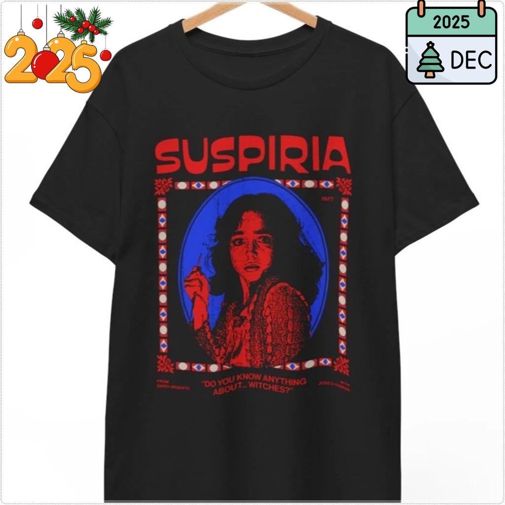 Suspiria 1977 T-Shirt, Retro Horrorfilm T-Shirt, Klassisches Schwarzes UNISEX Shirt