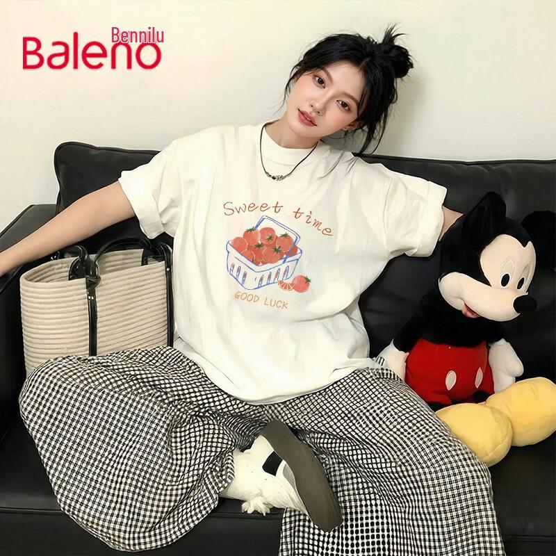 Baleno Women s Pure Cotton Short Sleeve Graphic Tee M