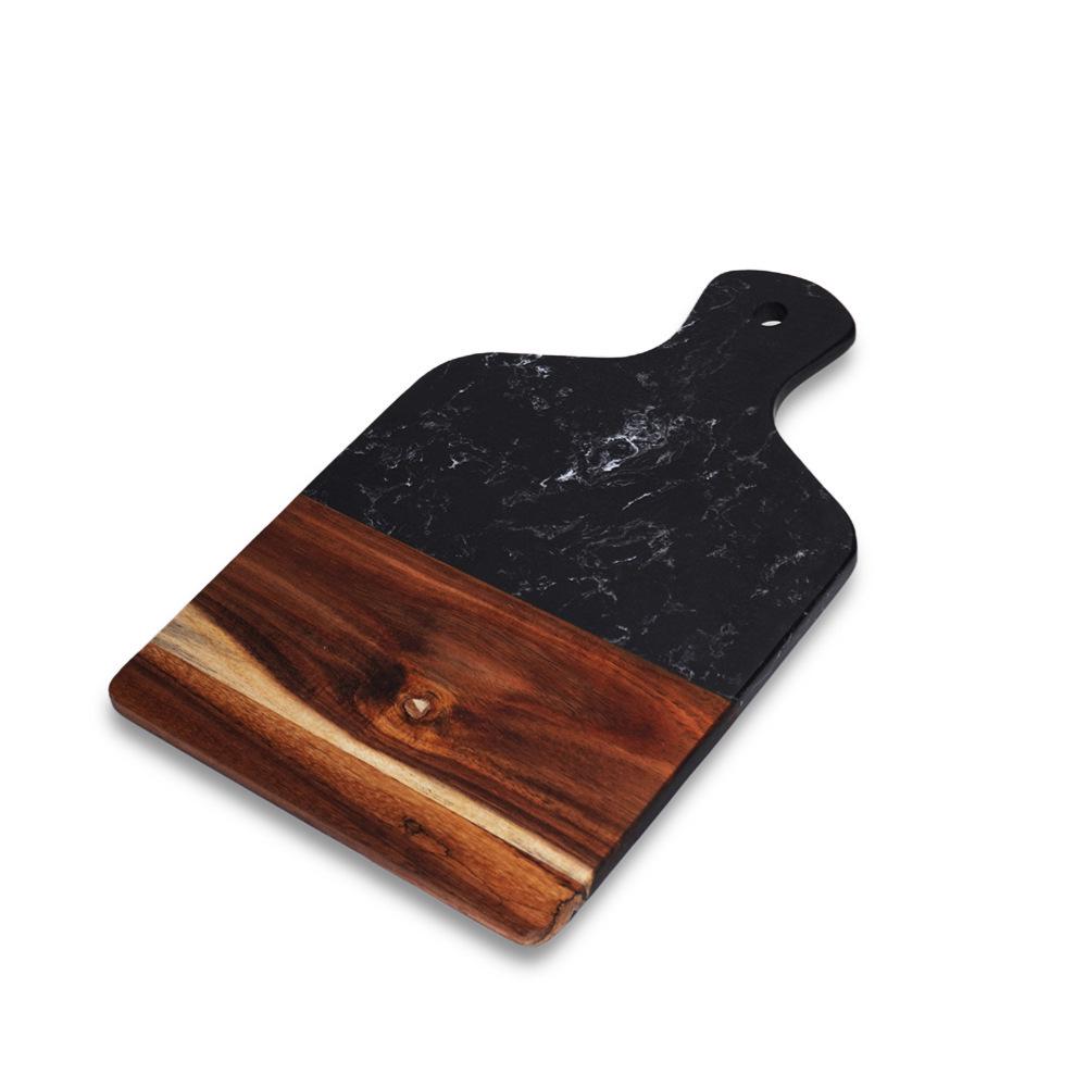 Two-Tone Marble & Acacia Wood Cutting Board for Vegetables, Cheese, and Kitchen Use