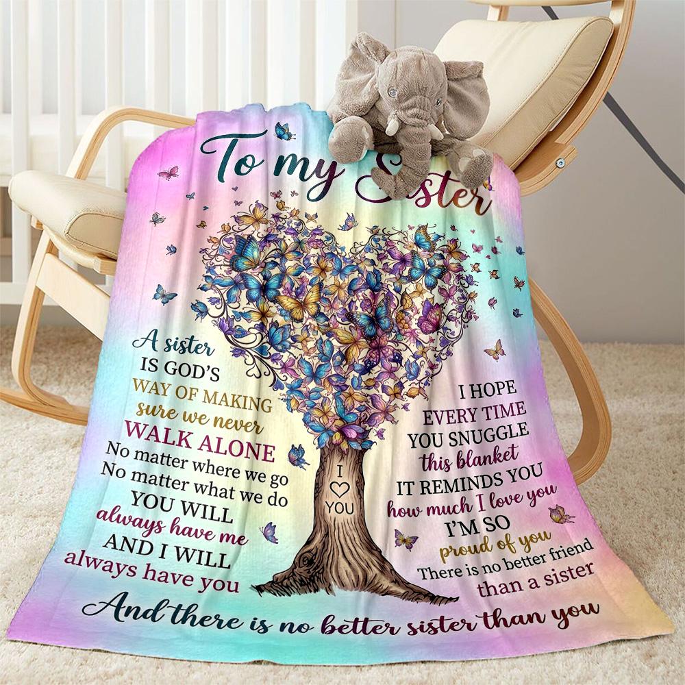 Sisterly Love Support Blanket Soft Warm Cozy Suitable for Bedding Couch Seaside for All Seasons Digital Print Best Holiday Gift for Friends Family