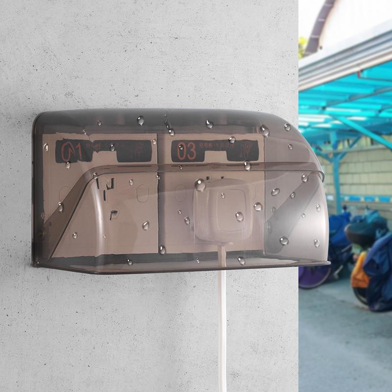 86 typ Wand Steckdose Wasserdichte Box Selbst-Adhesive Elektrische Stecker Abdeckung Bad Doppel Schalter Schutz Steckdose Spritzwassergeschützte Box