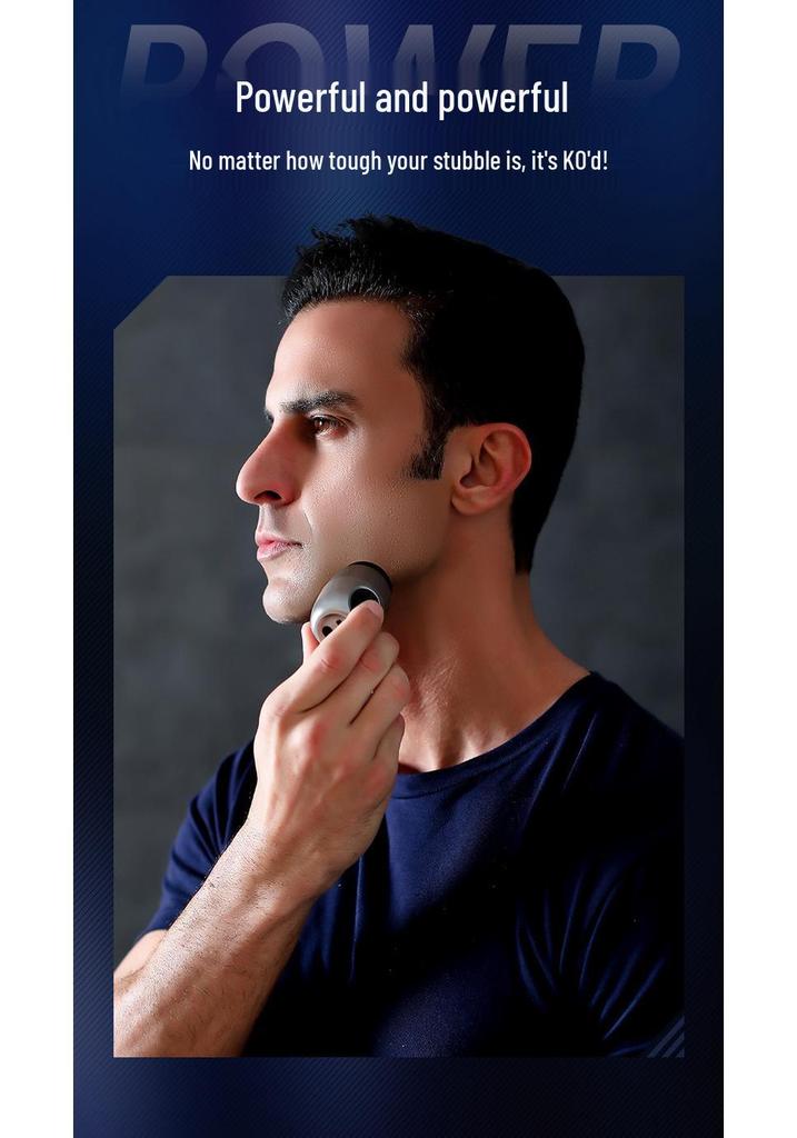 Mini Portable Electric Shaver for Men - Steel Beard & Hair Removal