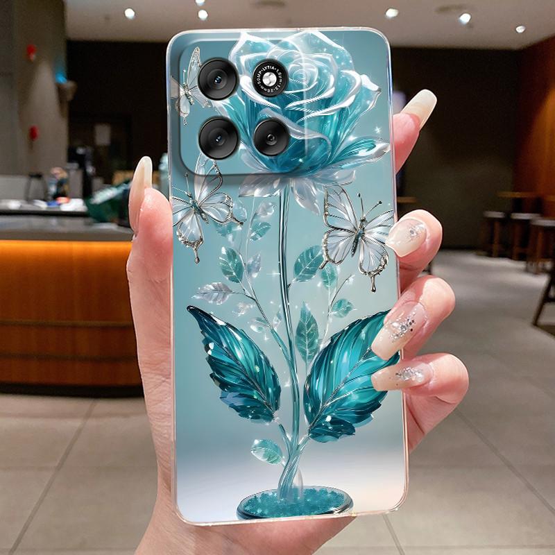Phone Case For Motorola Moto G56 / Moto G66J / Moto G66Y 5G Butterfly Bow Protective Casing Transparent Soft Silicone TPU Cover