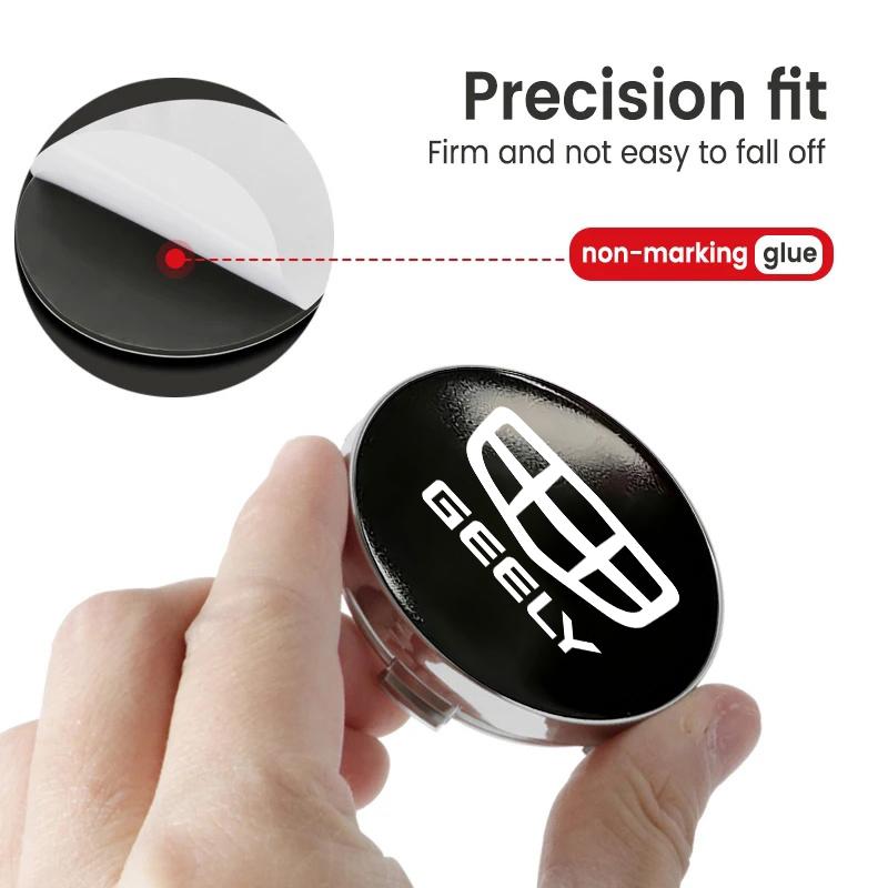 For Geely 4pcs Car Wheel Center Hub Cap 60mm Universal Anti-Scratch Hub Protector Tugella Atlas Pro Coolray Geometry C Emgrand