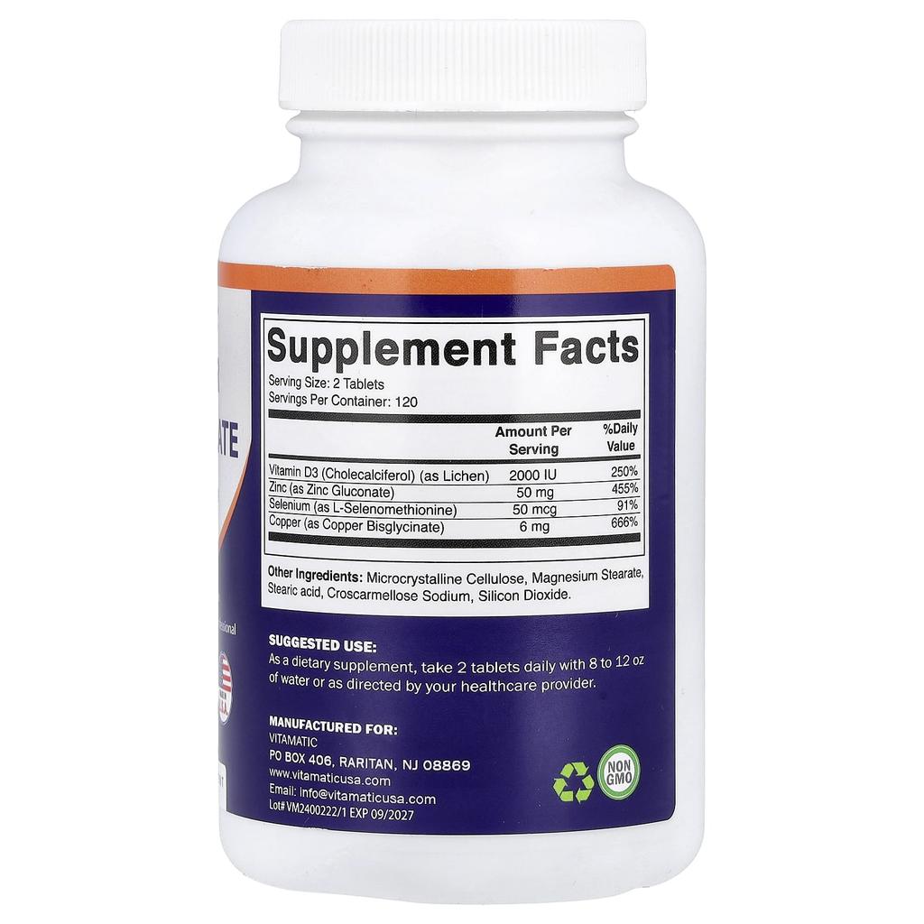 Vitamatic, Copper Bisglycinate, 240 Tablets