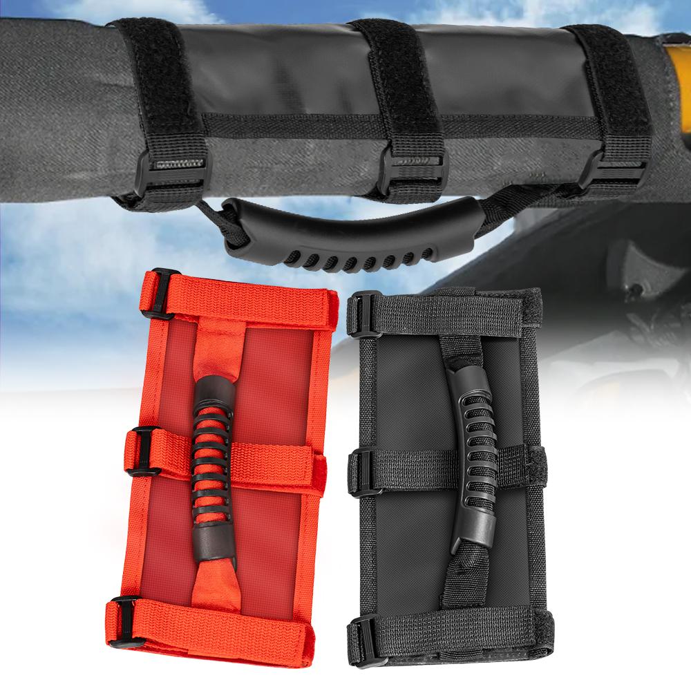 2x Roll Bar Grab Handles Grip Straps Handle for Wrangler JK JKU JL JLU YJ CJ TJ RZR ATV UTV Off road Accessories