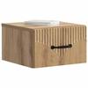 Wall Mounted Nightstand Artisan Oak Finish 34.5 X 33 X 20 Cm