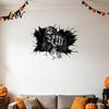 Haunted House Decoration Grim Reaper Wall Sticker, 3D Breaking Through Art Decal, Scary Halloween Decor Skull Mural for Home Bar Pub Party Supplies