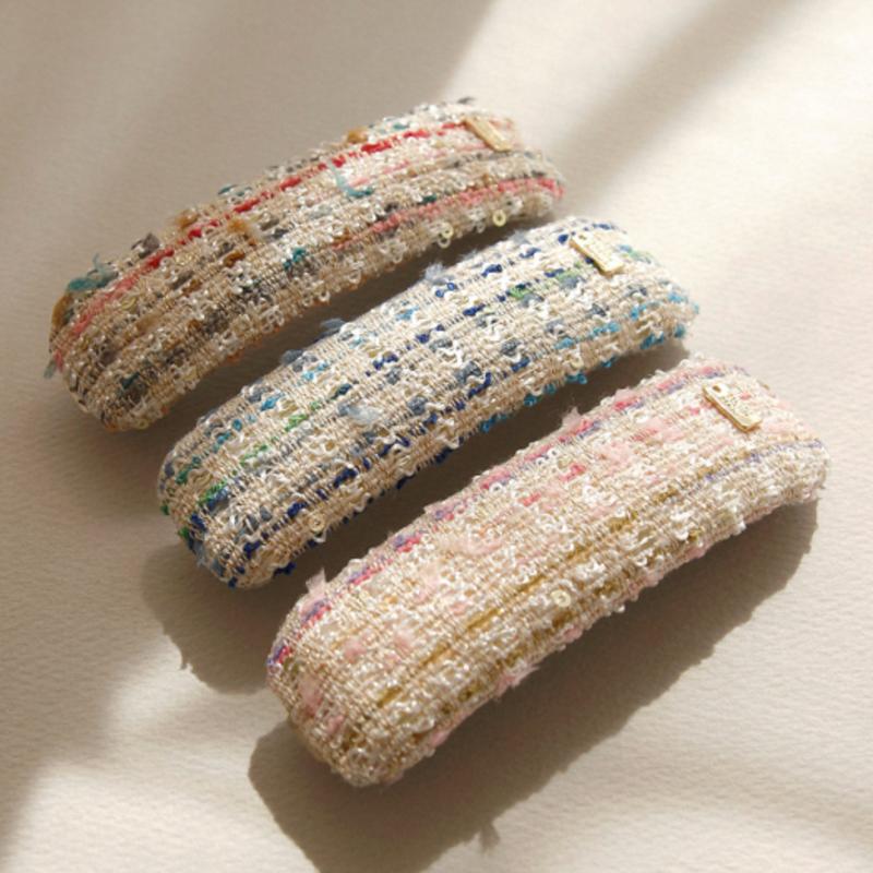 

J.Lauren France Fabric Tweed Auto Hair Pin H0971 Red