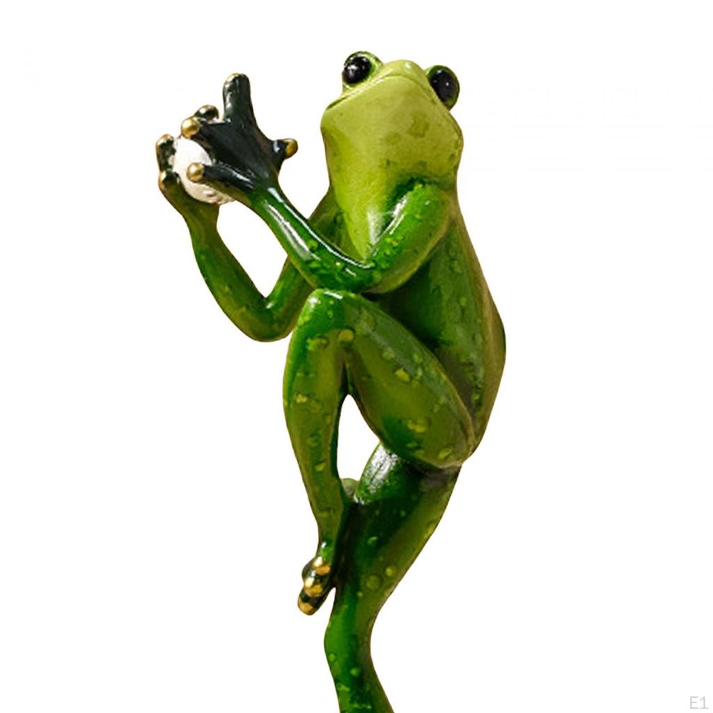 Frog Garden Statue Animal Sculpture Bedroom Ornament Birthday Gift Resin Figurine Desk Figure for