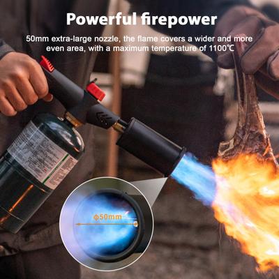 Propane Torch with Safety Lock Adjustable Flame Bonfire Torch for Outdoor BBQ And Weed Burning Charcoal Igniter (No Tank)