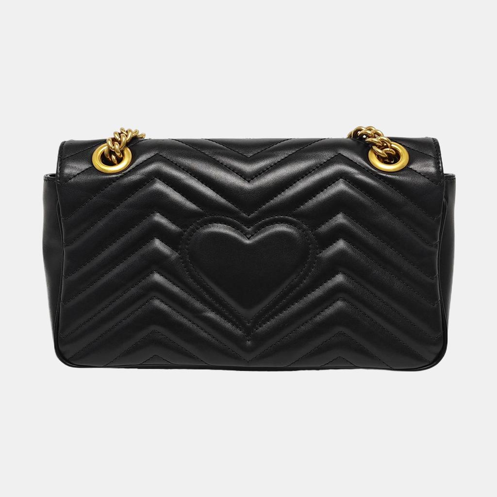 [Pre-Owned] Gucci GG Marmont Small Matelassé Shoulder Bag 'Black' - Very Good #5VX2O9