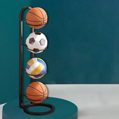 Basketball Ball Storage Rack, 4 Tier Holder, Garage Sports Organizer Indoor Vertical