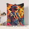 1pc Pokemon Trainer Pikachu Soft Skin-Friendly Flannel Blanket with Digital Printing, Various Sizes Available for Family, Friends, Birthday