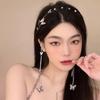 New Tassel Butterfly Hair Accessories Crystal Pearl Headband Headdress Butterfly Headband Woman Hair Hoop For Girl's Headband