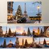 Dewprint Christmas Eiffel Tower Big Ben Santa's House Europe Nordic Travel Backdrop Xmas Tree Snowman Holiday Party Photo Props