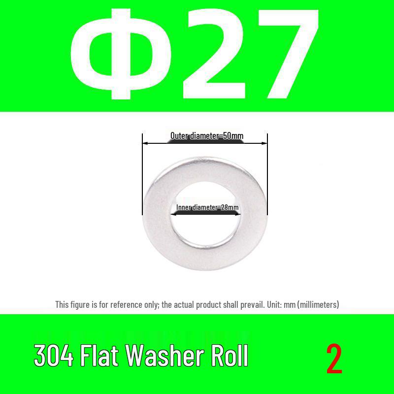 304 Stainless Steel Flat Washer M2-M30 – Oversized Option Available – Free Shipping