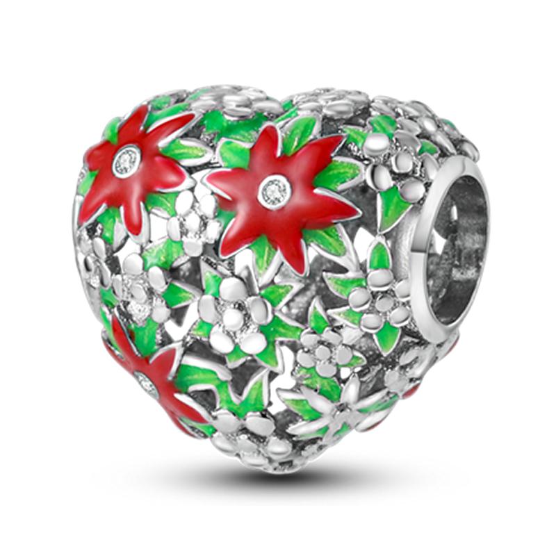 Copper Colorful Love Heart Shape Charm Beads Lover Girl Boy Dangle Fit Bangle Bracelet Necklace Jewelry Marking