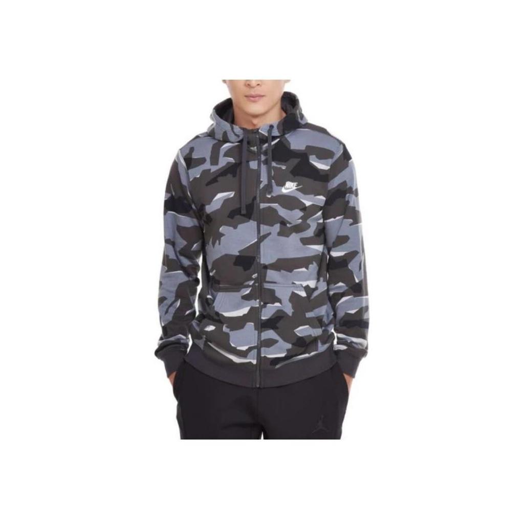 Nike Sportswear Club Full-Zip Hoodie Camo Grey AQ0597-065