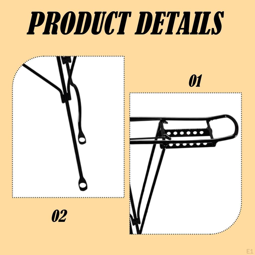 Kids Bike Rear Cargo Rack Carrier Back Seat Easy To Install Replacement Accessory Durability Steel
