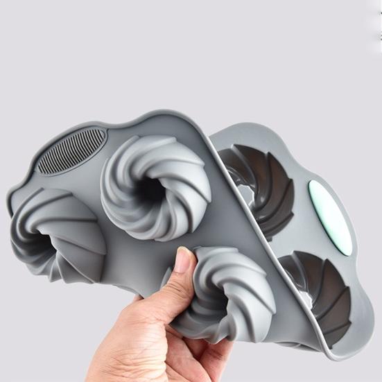 6-dutinková silikonová forma na věnec Vánoční pečicí forma na cupcakes mýdlo čokoládu Flexibilní DIY řemeslná forma a forma na sváteční pochoutky