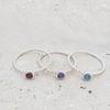 Ollia Birthstone Layered 1,2,3, Silver Ring