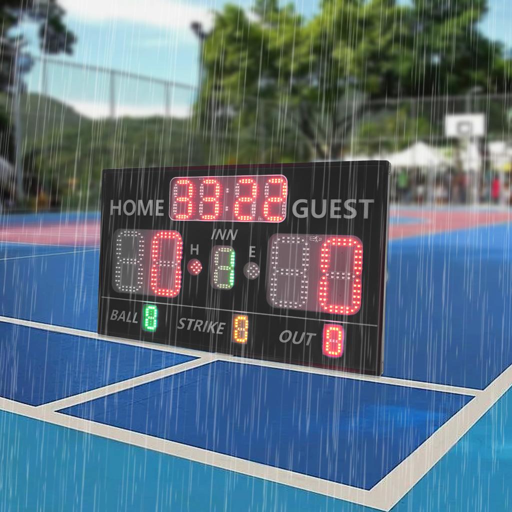 ABS LED Scoreboard,Blue/Black Tabletop Scoreboard Corded Electric for Baseball Games