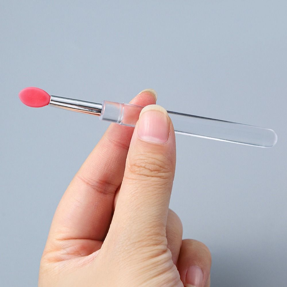 10PCS Transparent Silicone Nail Art Brush Reusable Soft Silicone Applicator Sticks Portable Universal Nail Glitter Applicator