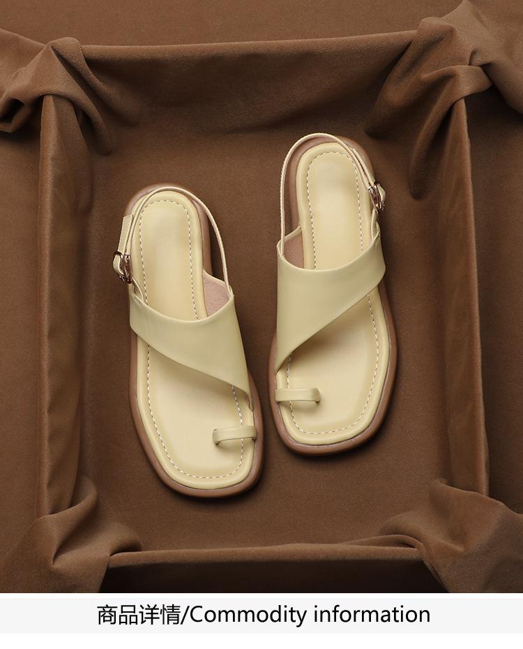 Fashion Casual Cover Toe Sandals Women's 2024 Summer New Versatile Rear Strap Low Heel Women's Shoes