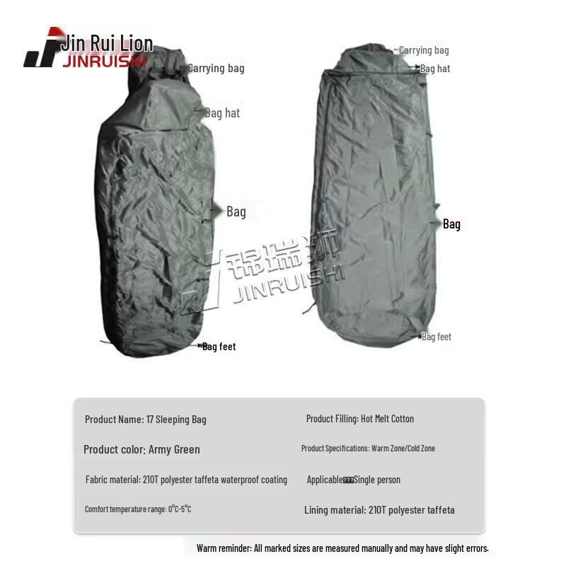 JINRUISI Winter Thickened Sleeping Bag with Detachable Liner