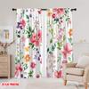 2pcs,2D Plane Printing Light Filtering Curtains Floral Symphony(1) 100% Polyester (without Rod) All Seasons Use for Bedroom,
