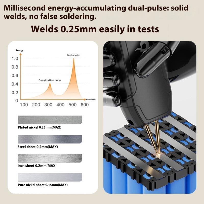 Spots Welding Machine Adjustable 0.5-3mm Electrode Gaps Automatic Manual Modes For Battery Electronics Hardware Repairs